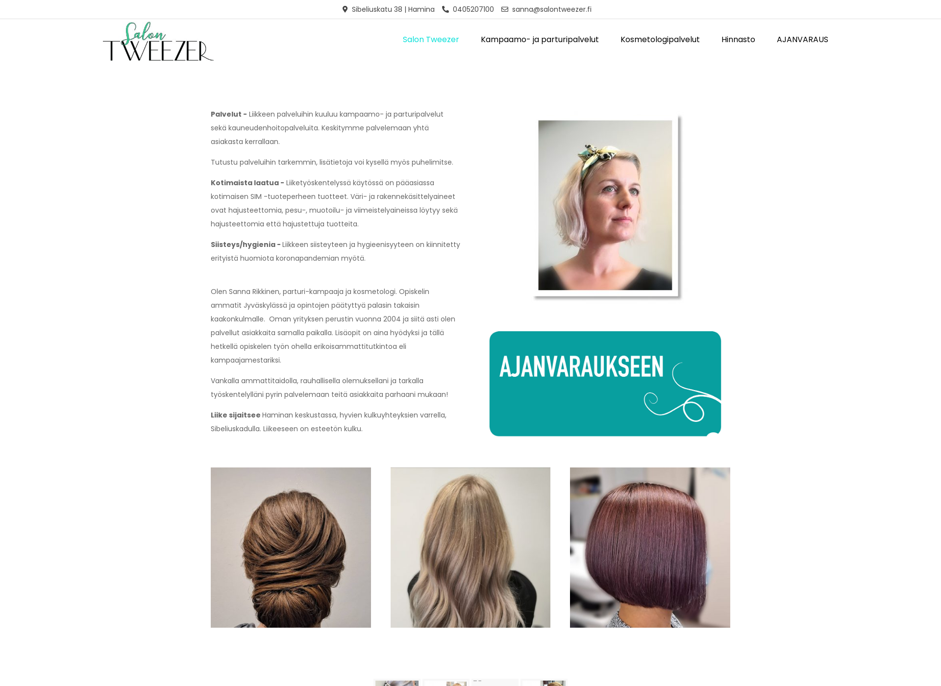 Skärmdump för salontweezer.fi