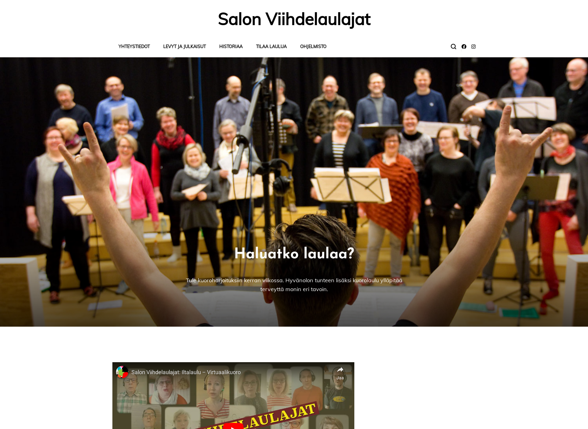 Skärmdump för salonviihdelaulajat.fi