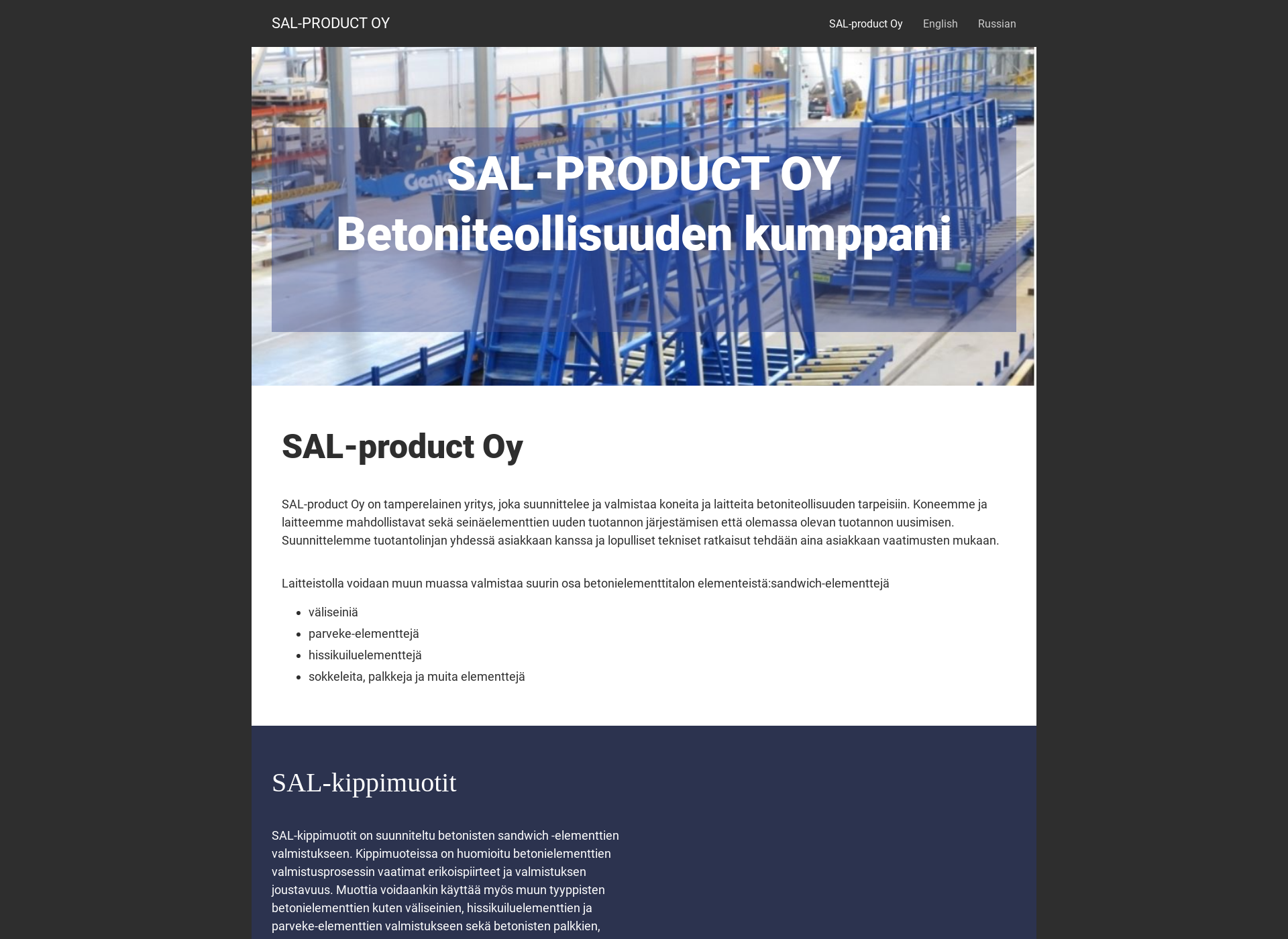 Screenshot for salproduct.fi