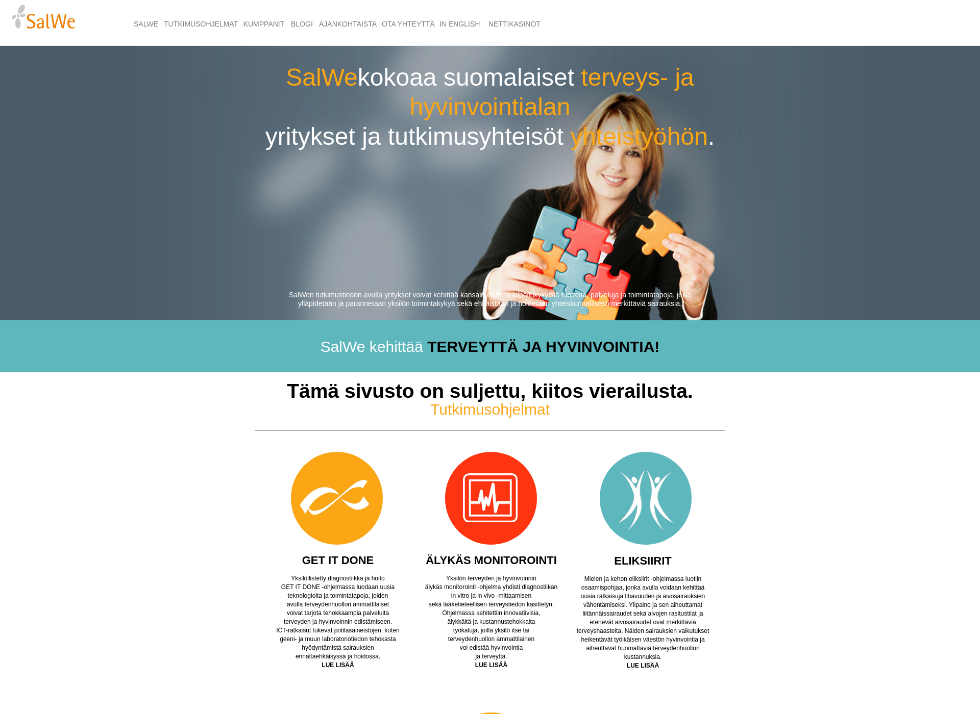 Skärmdump för salwe.fi