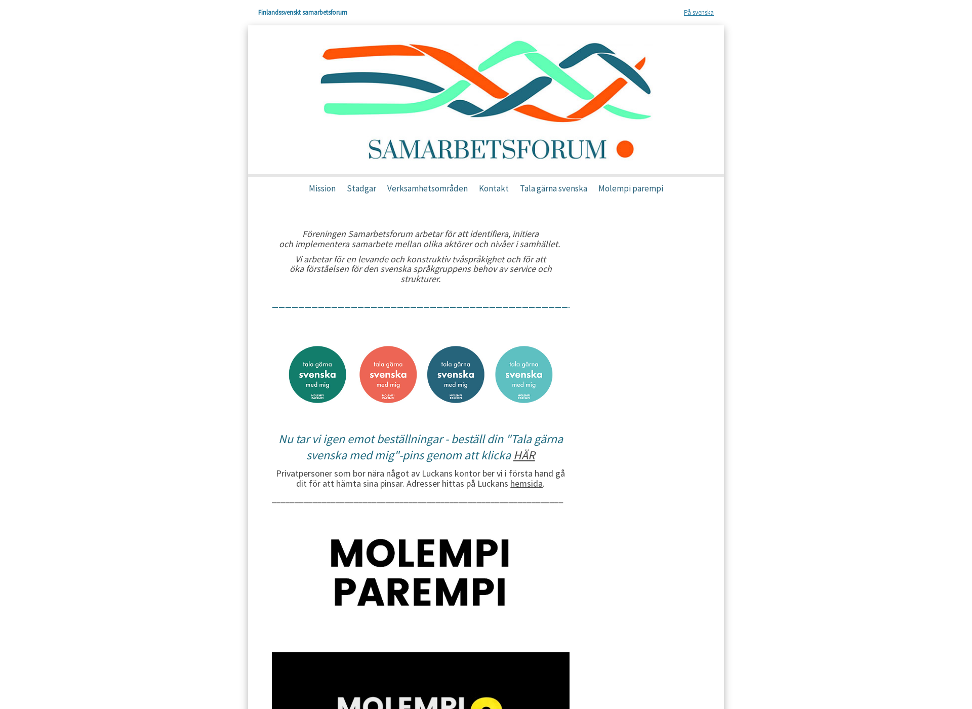 Screenshot for samarbetsforum.fi