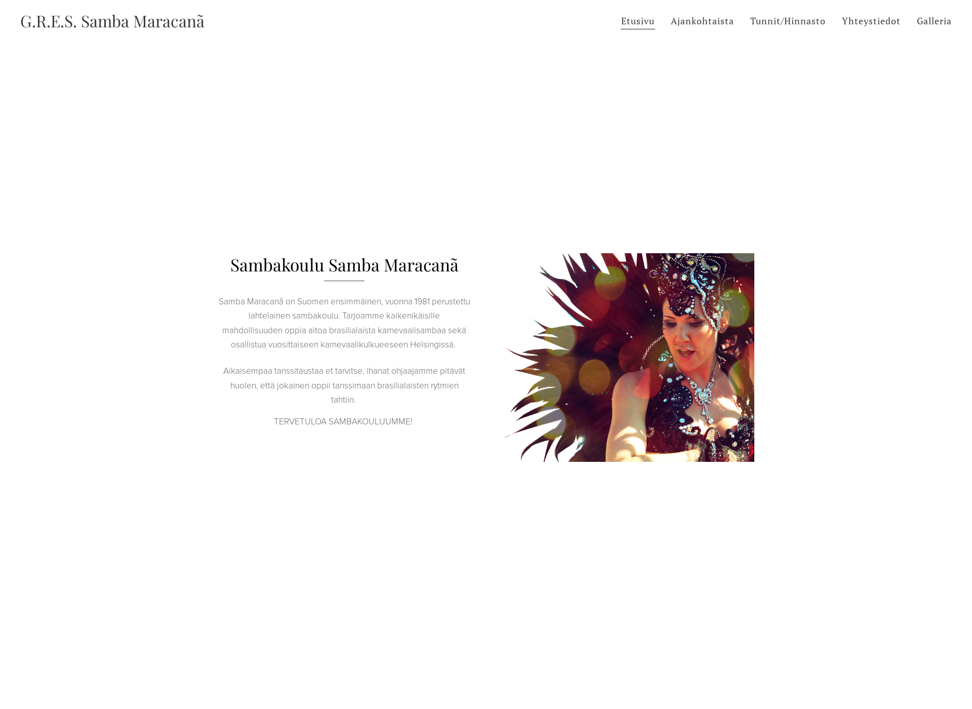 Skärmdump för sambamaracanalahti.fi