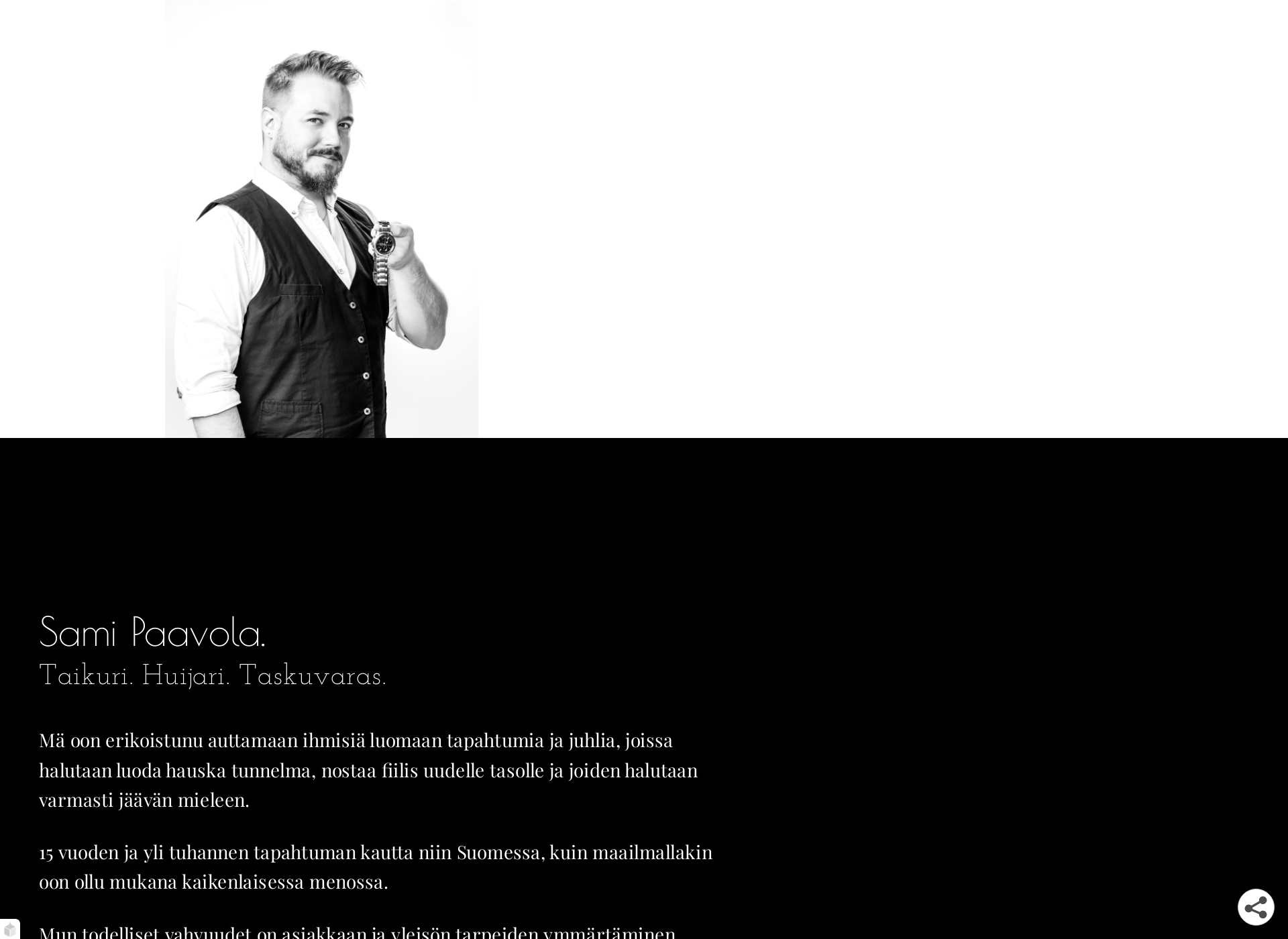 Skärmdump för samipaavola.fi