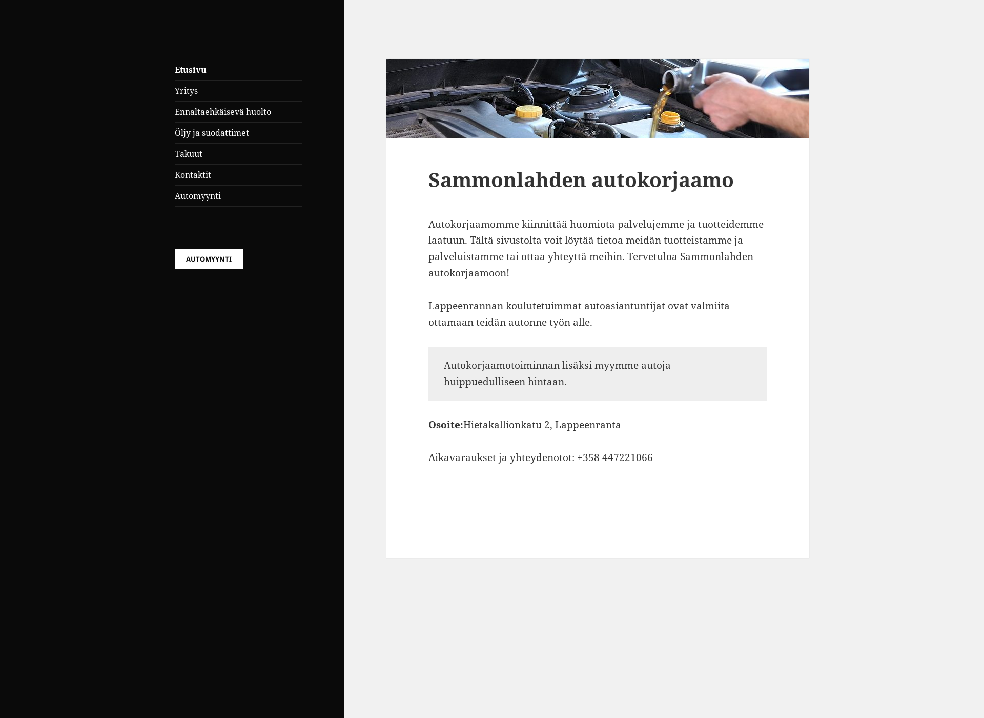 Skärmdump för sammonlahdenak.fi