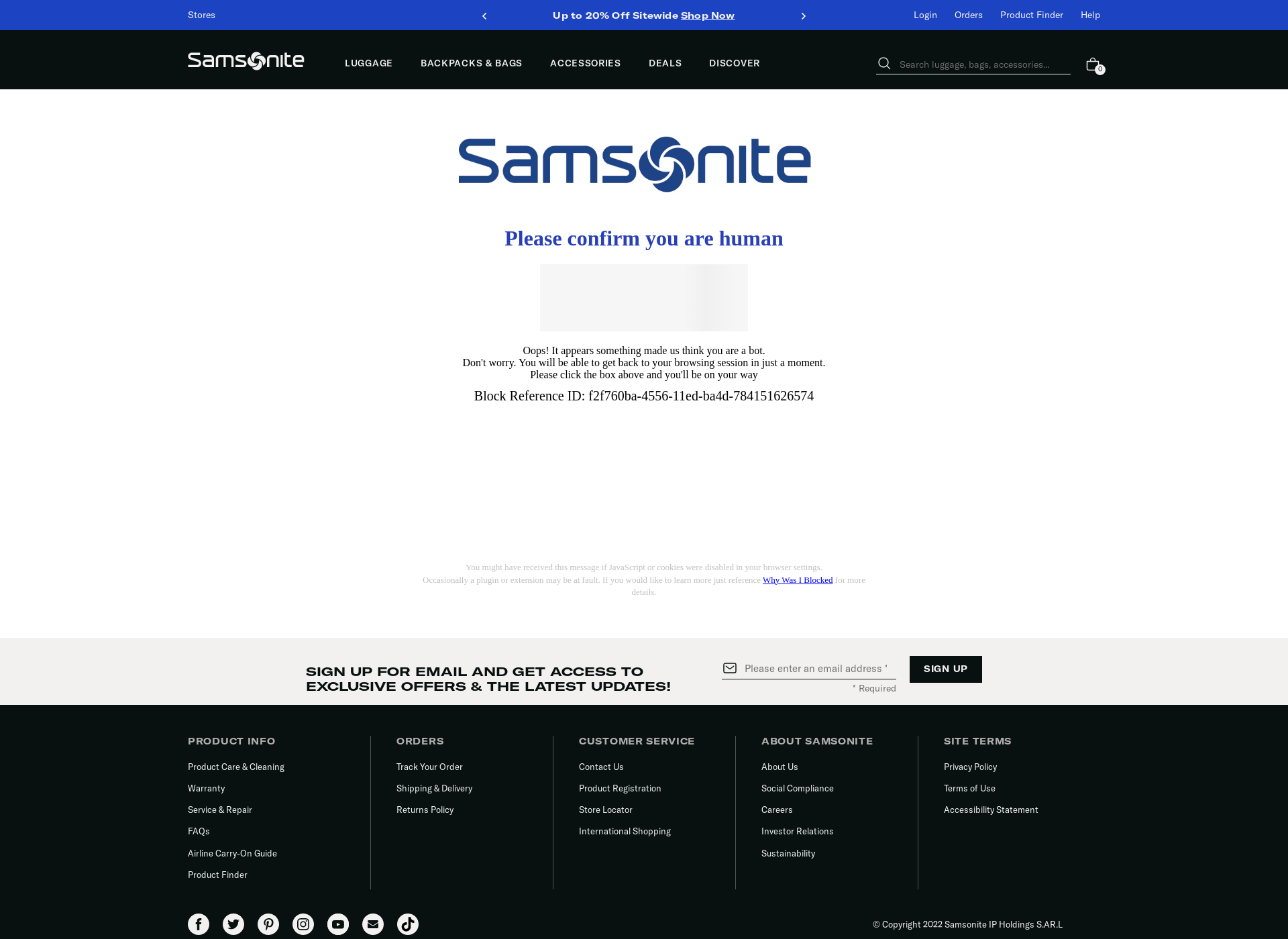 Screenshot for samsoniteblacklabel.fi