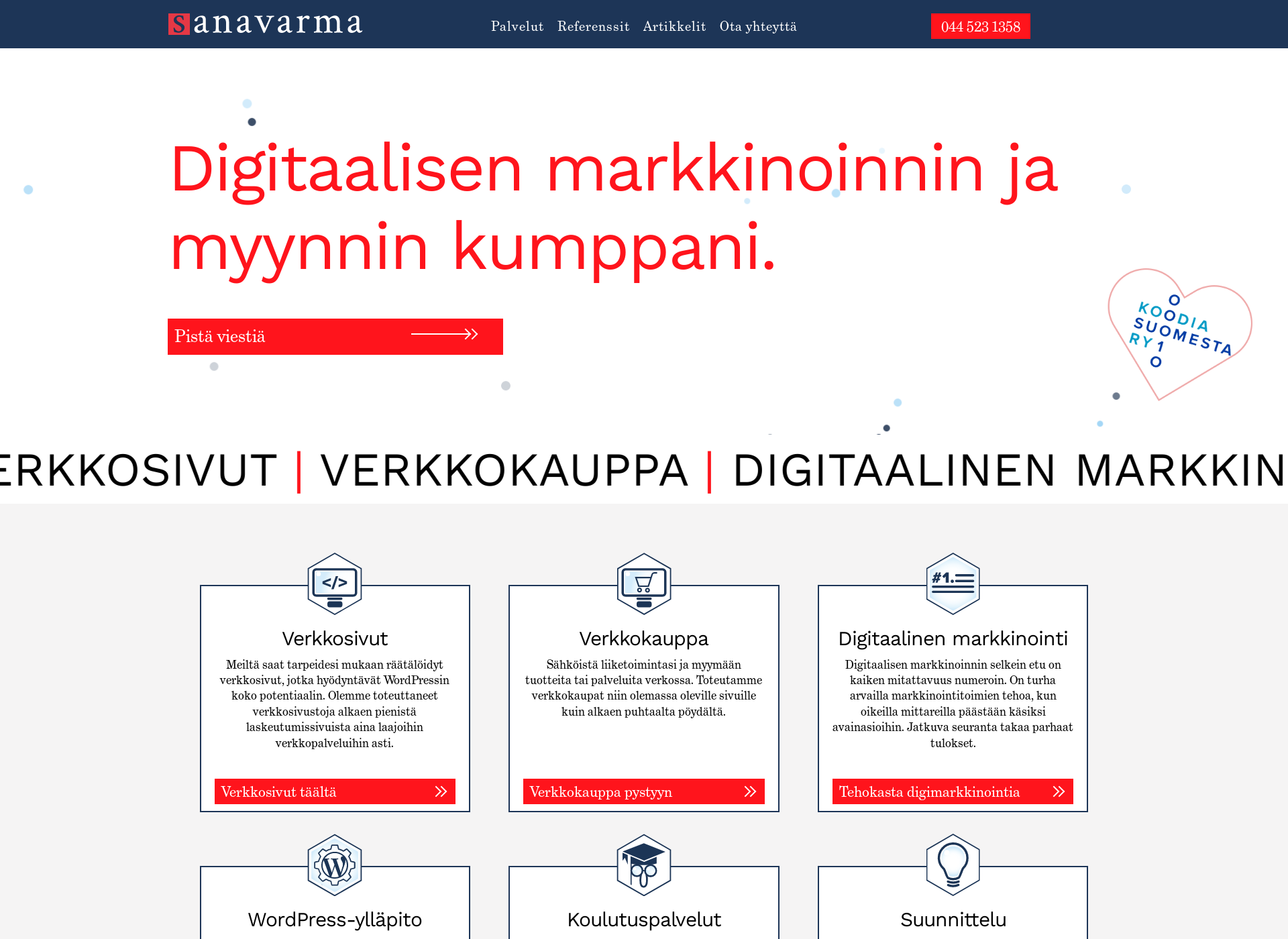 Screenshot for sanavarma.fi