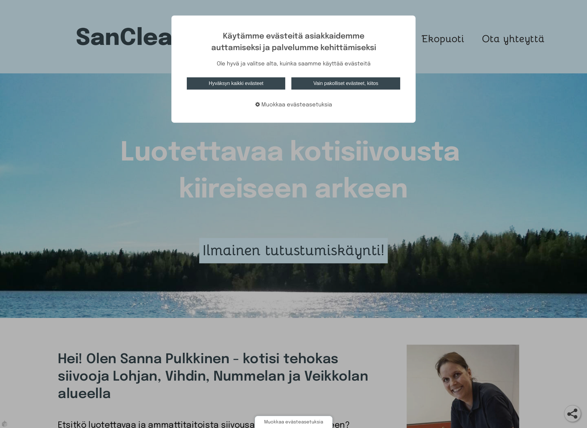 Skärmdump för sanclean.fi
