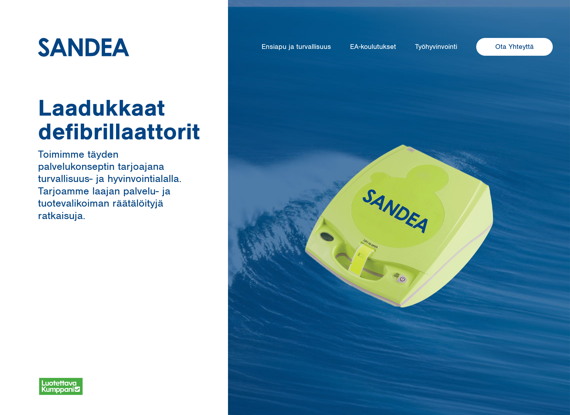 Skärmdump för sandea.fi