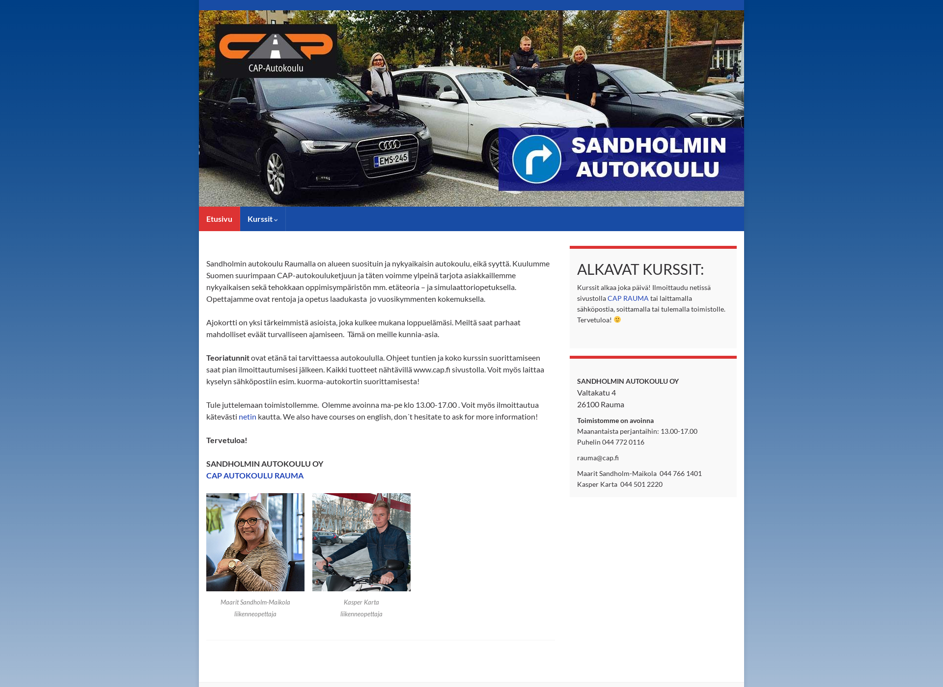 Screenshot for sandholminautokoulu.fi
