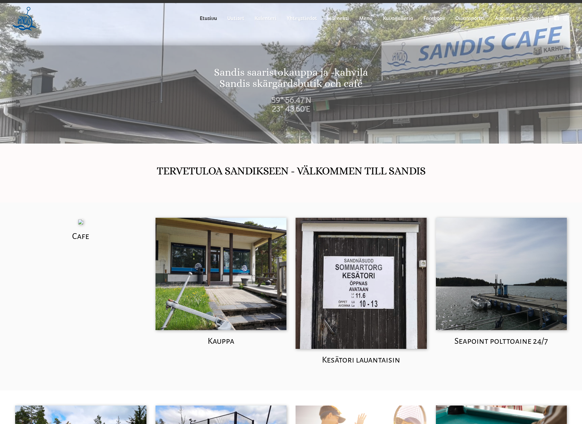 Skärmdump för sandisbutik.fi