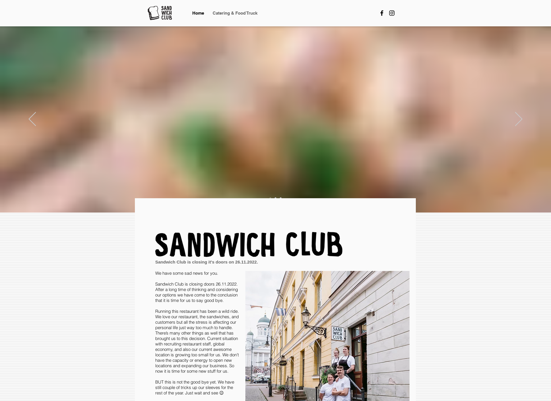 Skärmdump för sandwichclub.fi