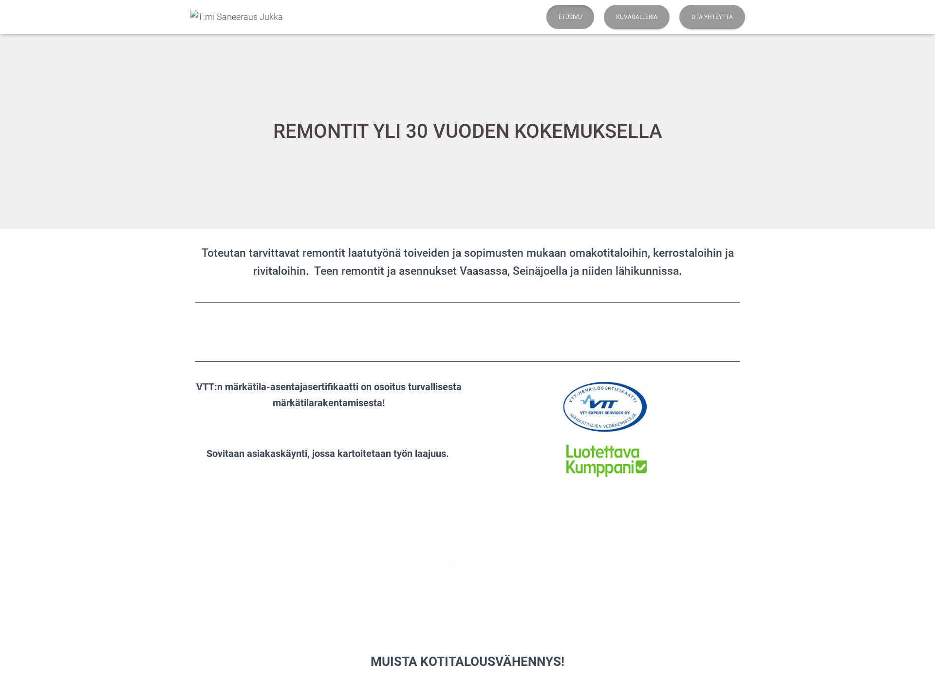 Skärmdump för saneerausjukka.fi