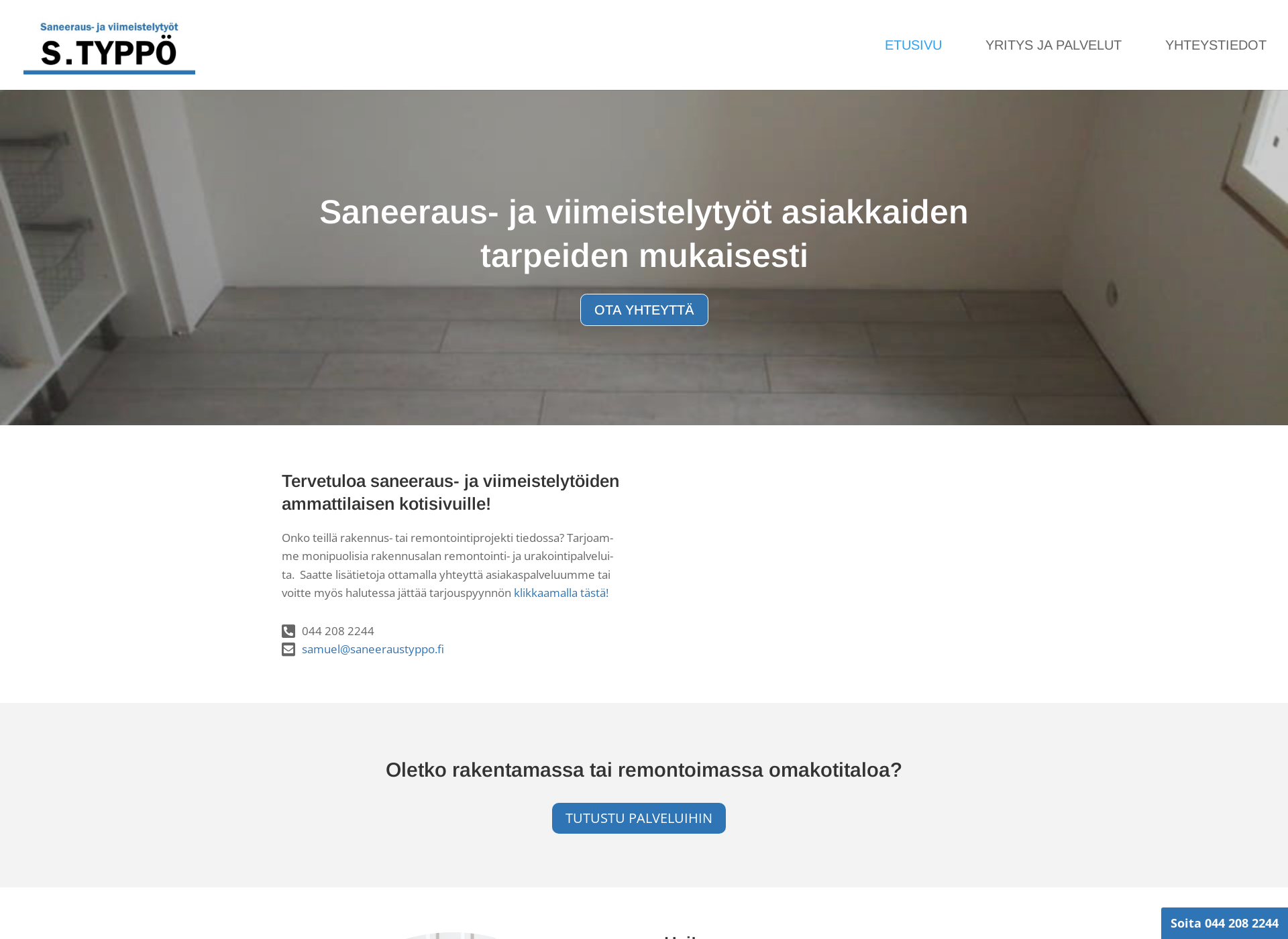 Skärmdump för saneeraustyppo.fi