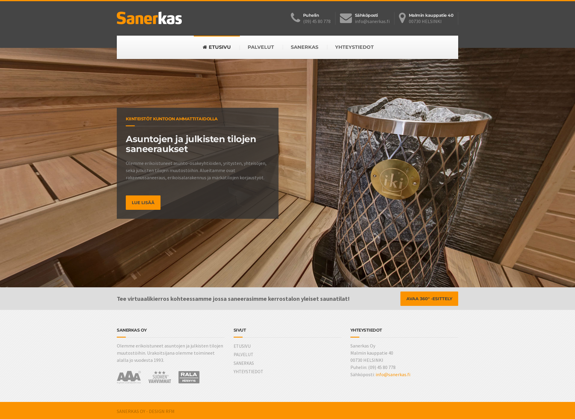 Screenshot for sanerkas.fi
