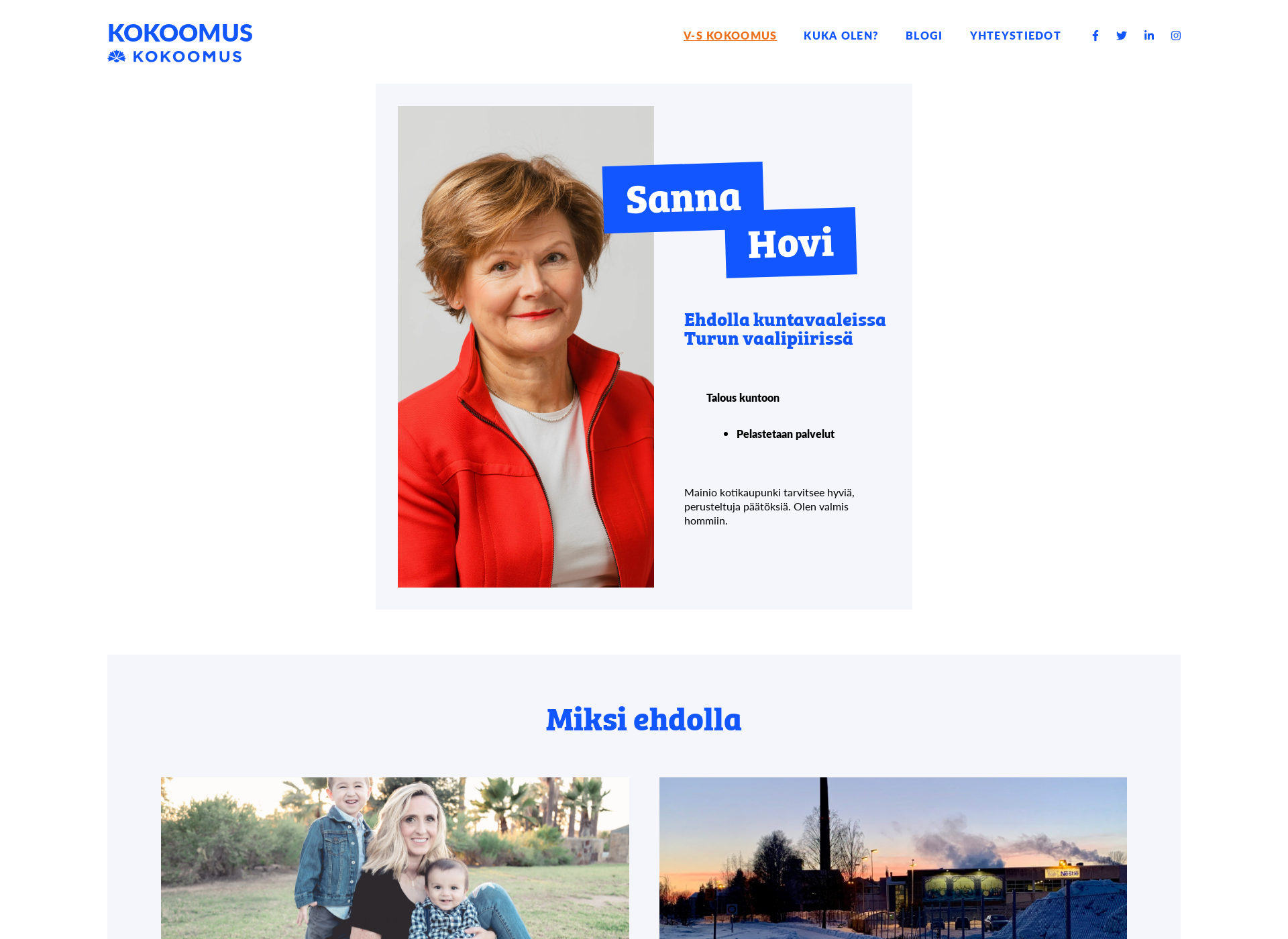 Screenshot for sannahovi.fi