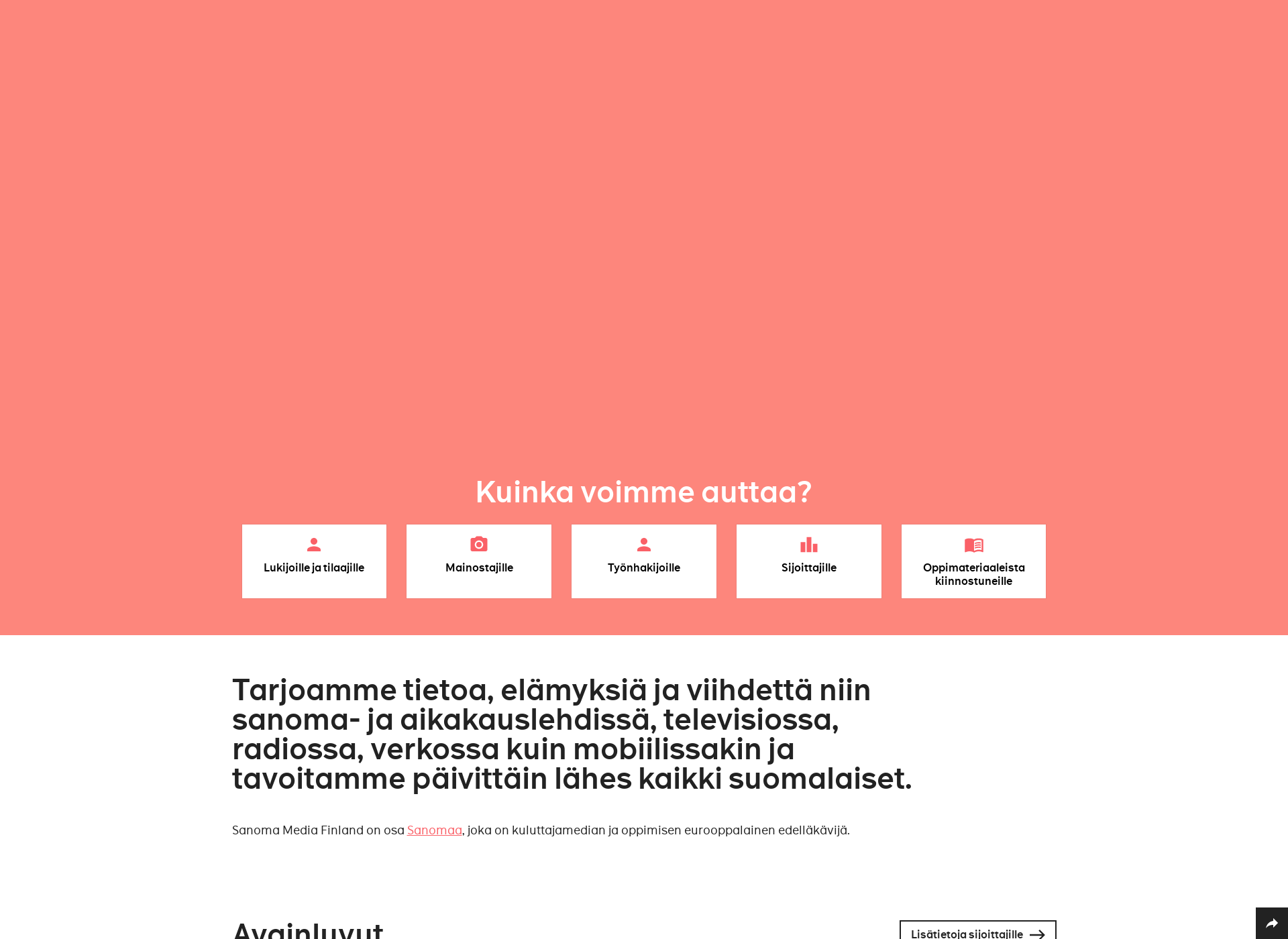 Skärmdump för sanoma.fi