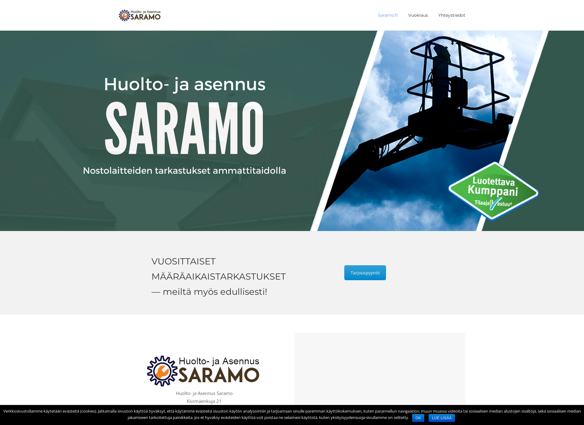 Skärmdump för saramo.fi