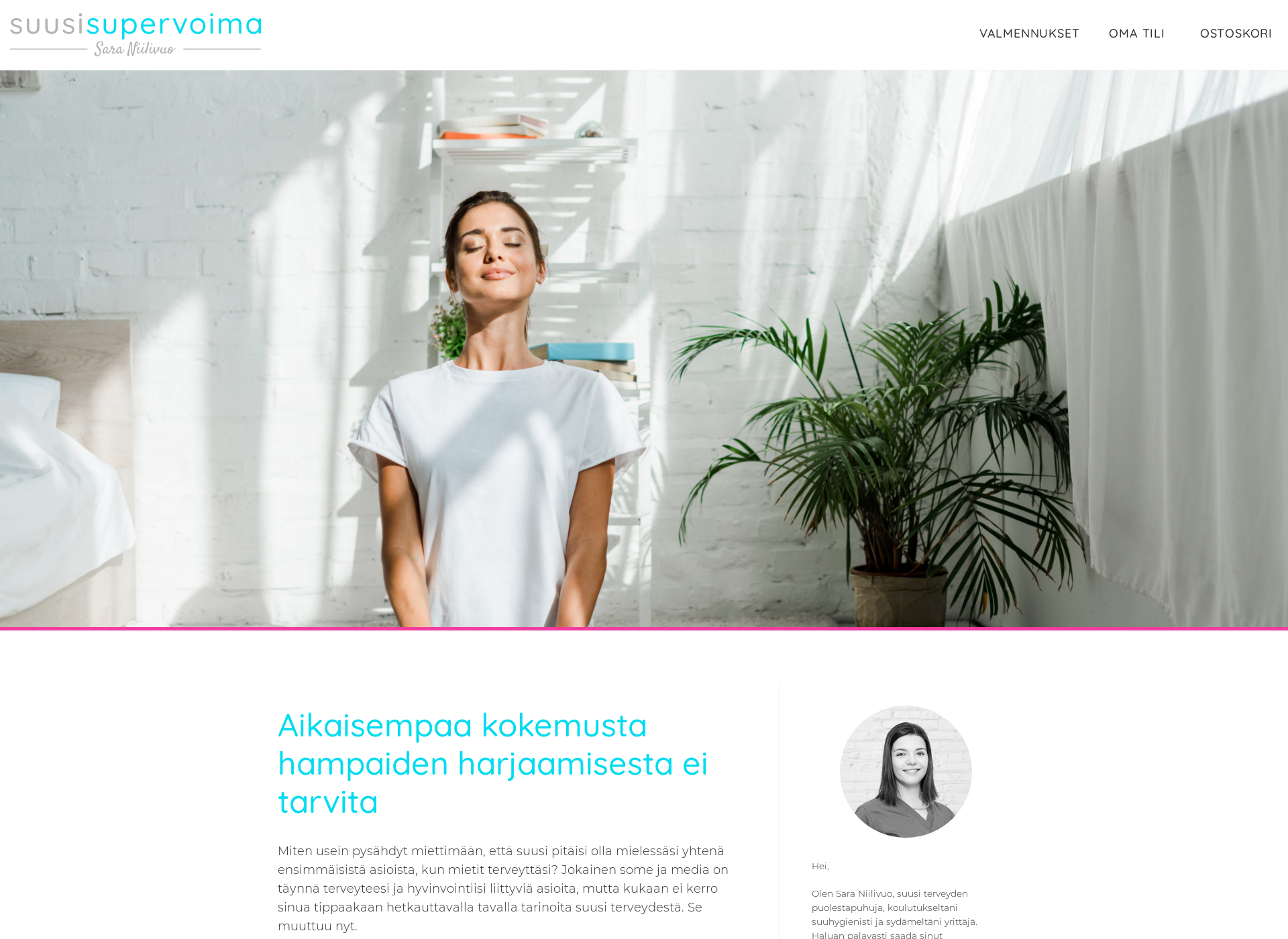 Skärmdump för saraniilivuo.fi