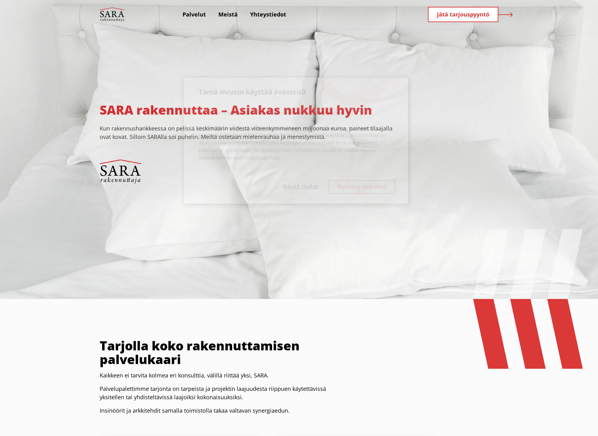 Screenshot for sararakennuttaja.fi
