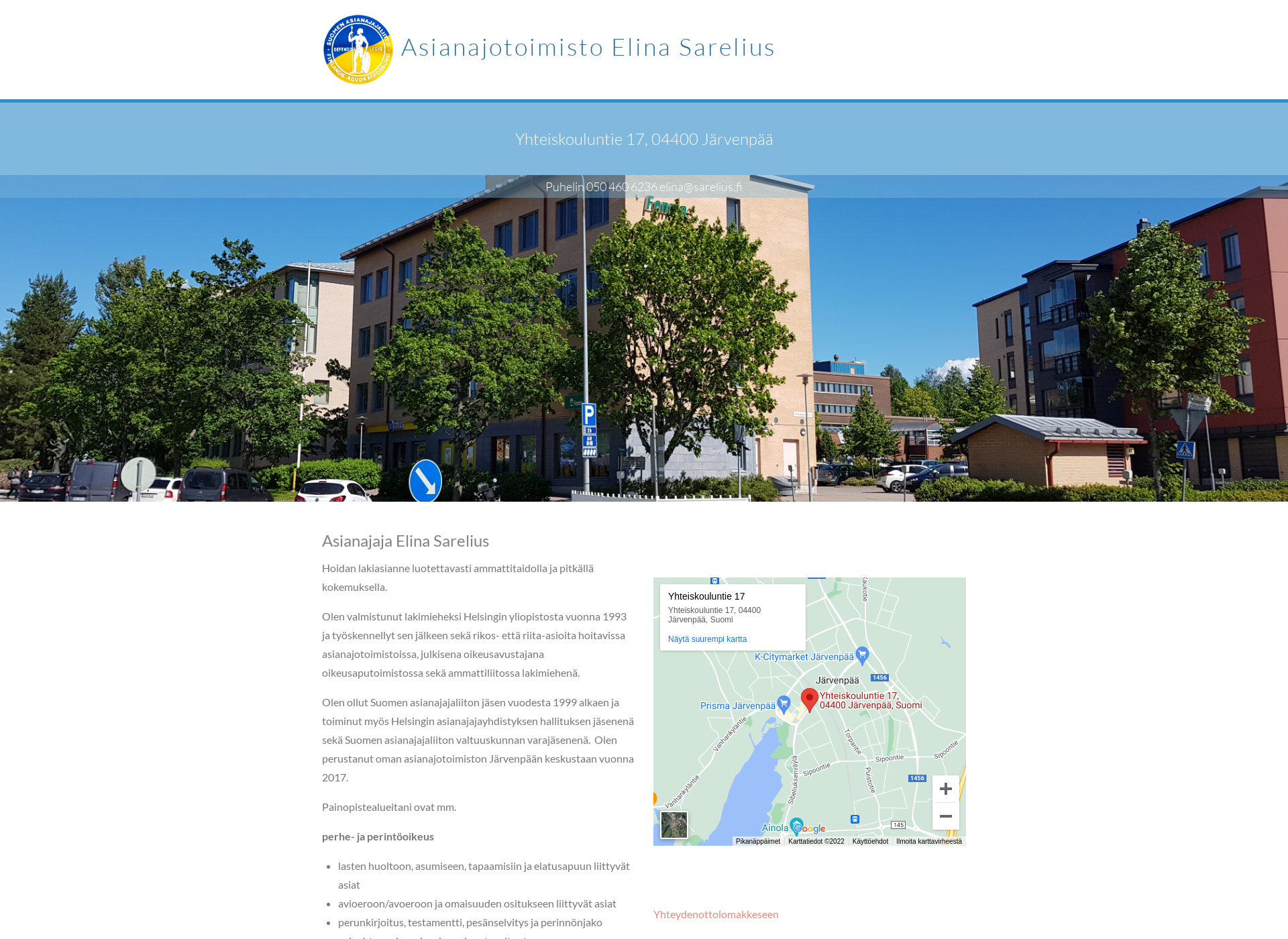 Skärmdump för sarelius.fi