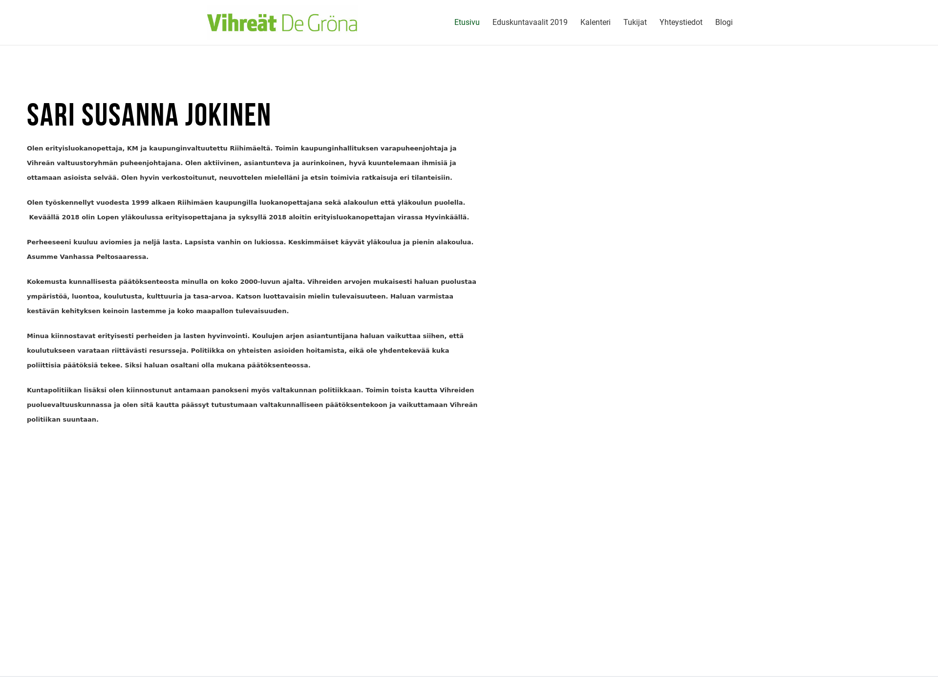 Screenshot for sarijokinen.fi