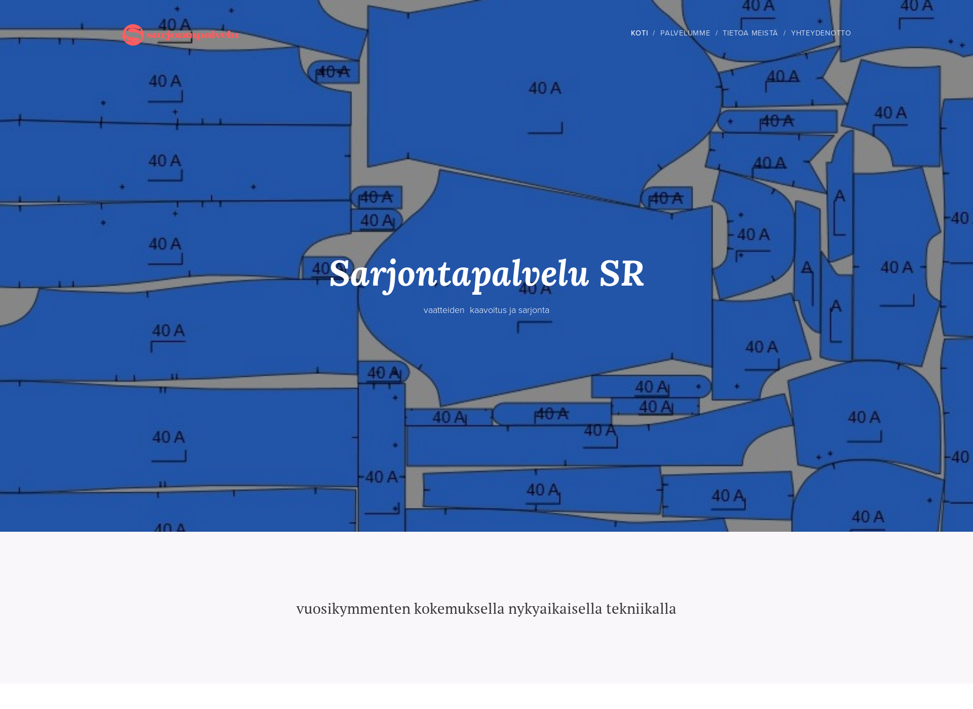 Skärmdump för sarjontapalvelu.fi