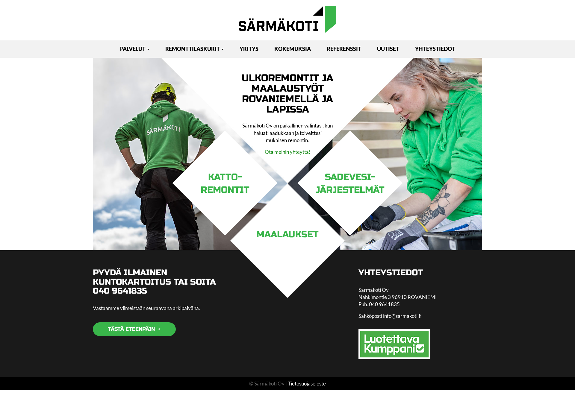 Skärmdump för sarmakoti.fi