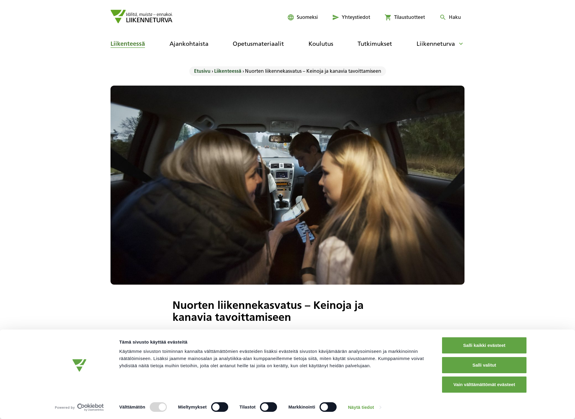 Screenshot for sarmanaliikenteessa.fi