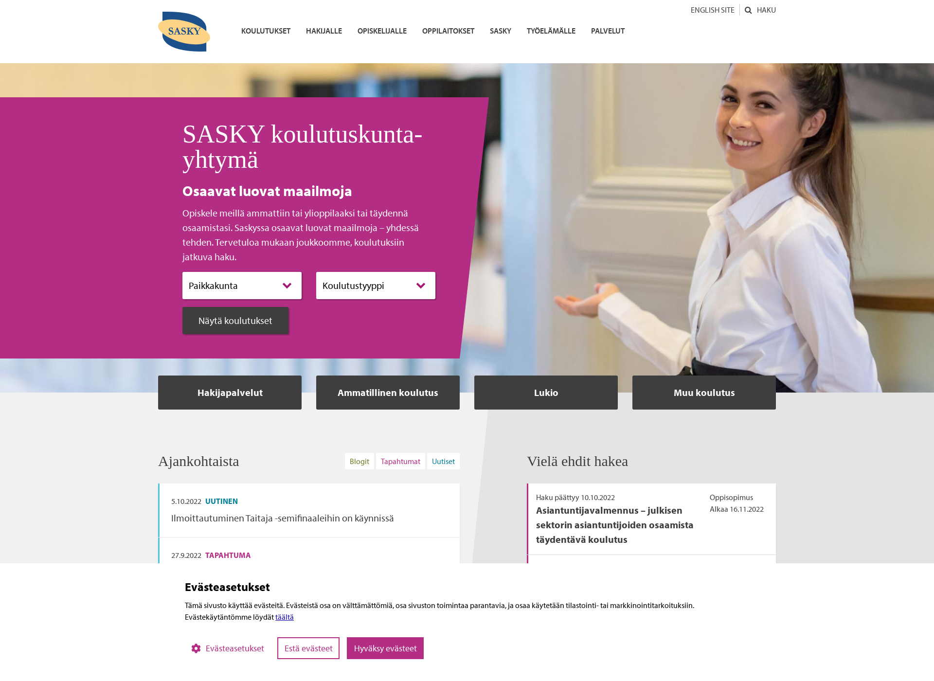 Screenshot for sasky.fi