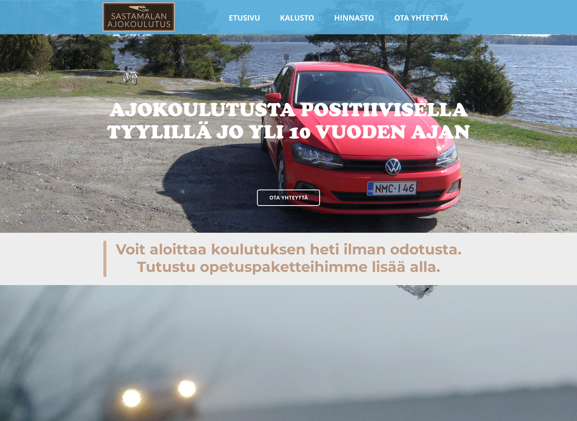Skärmdump för sastamalanajokoulutus.fi