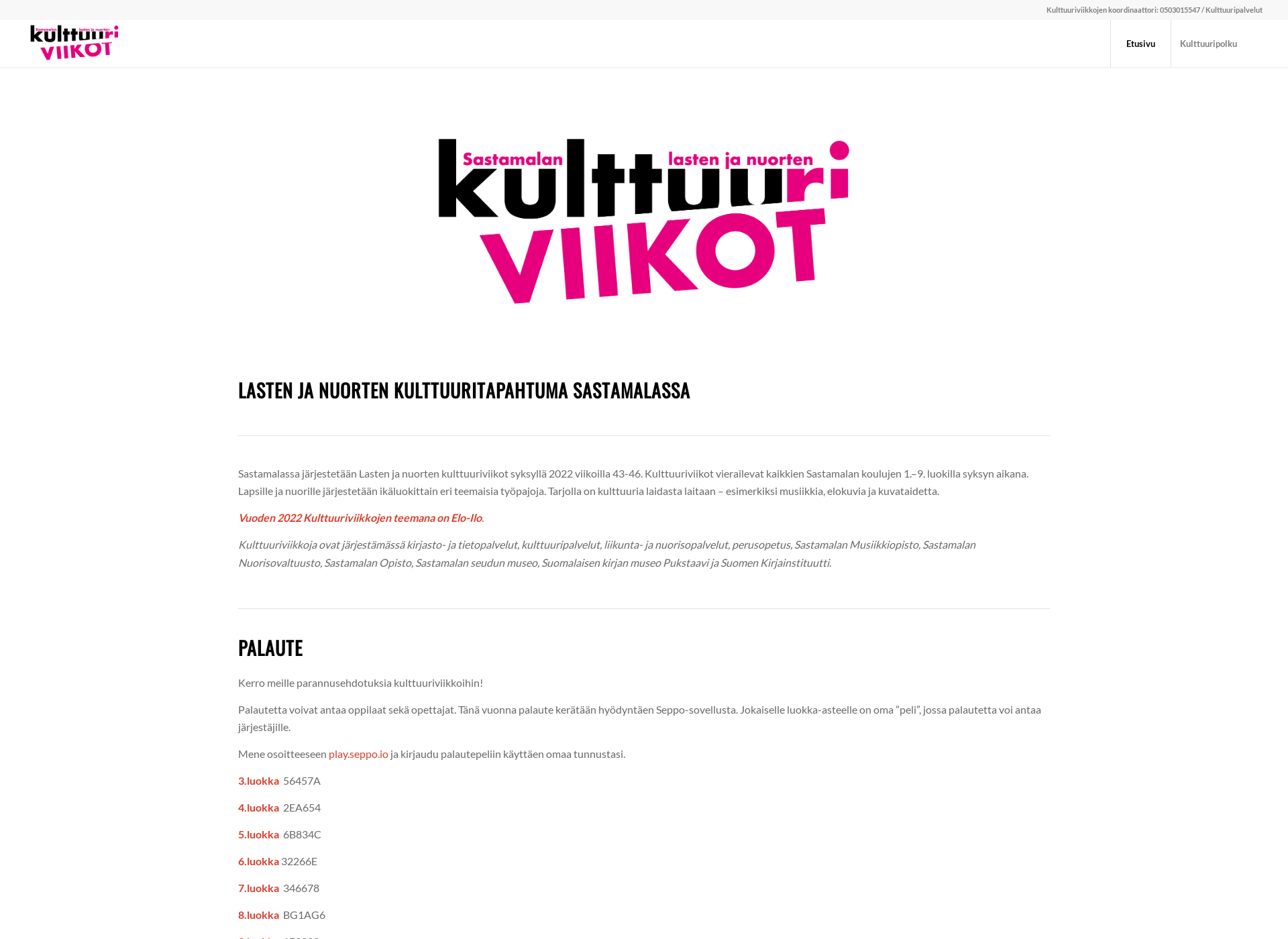 Screenshot for sastamalankulttuuriviikot.fi