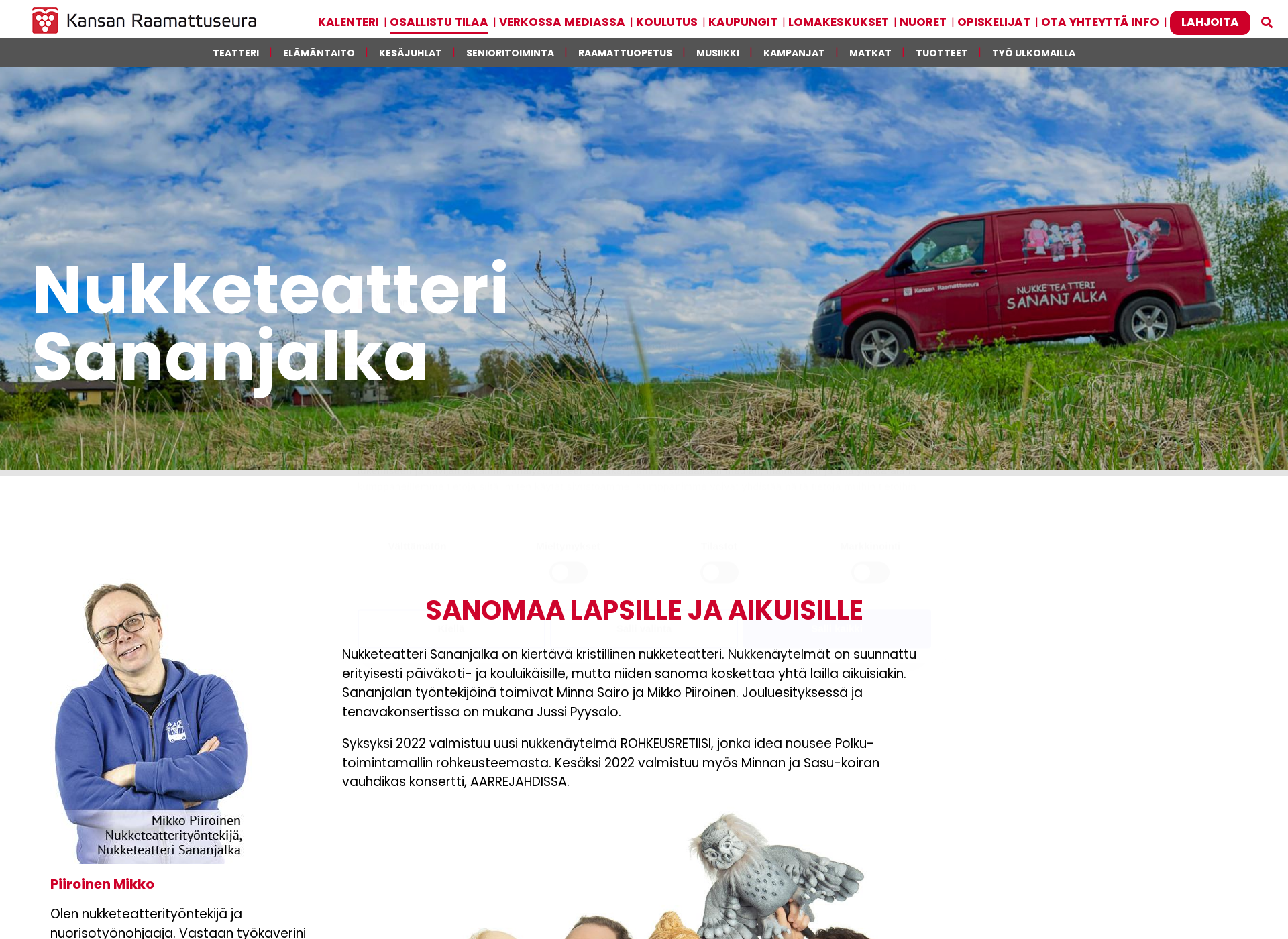 Skärmdump för sasuteevee.fi