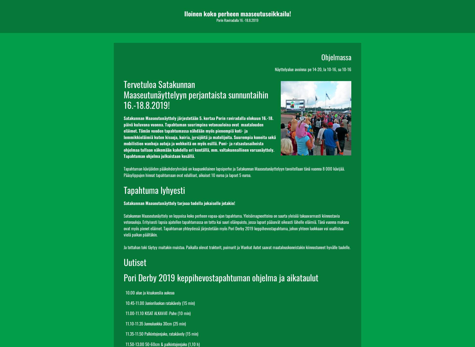 Screenshot for satakunnanmaaseutunayttely.fi