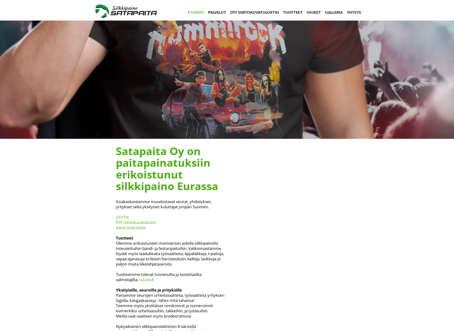 Skärmdump för satapaita.fi