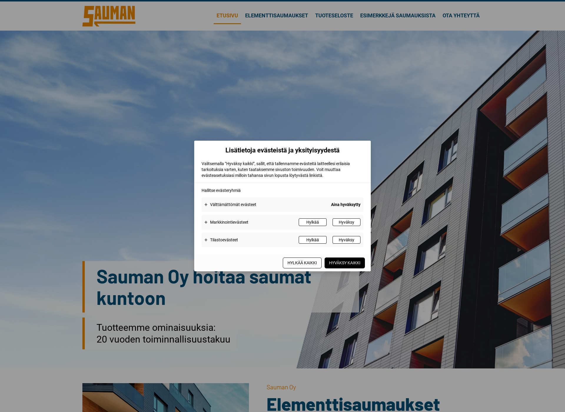 Skärmdump för saumanoy.fi