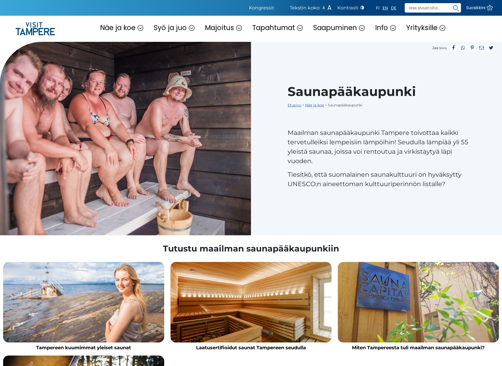 Skärmdump för saunacapital.fi