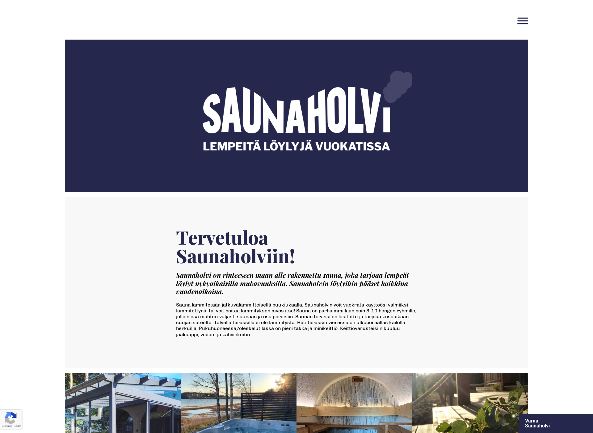 Skärmdump för saunaholvi.fi