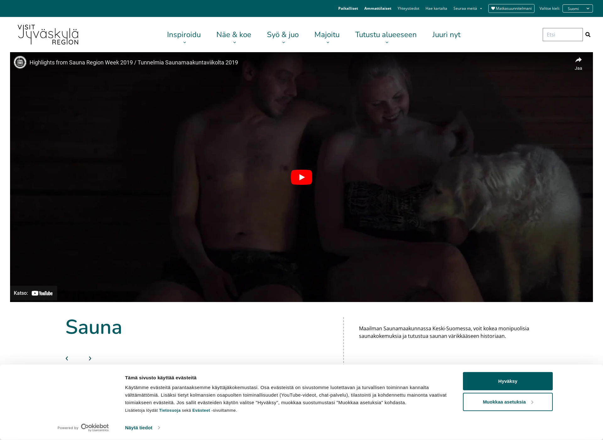 Screenshot for saunaregion.fi