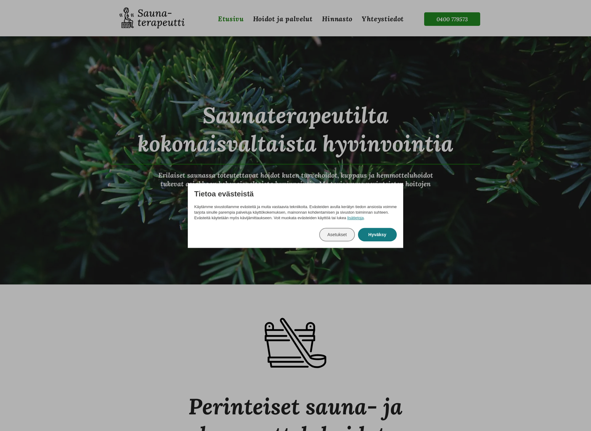 Näyttökuva saunaterapeutti.fi