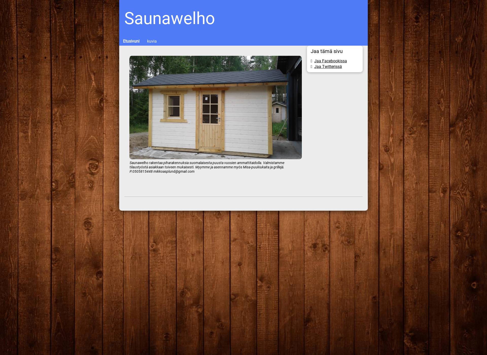 Näyttökuva saunawelho.fi