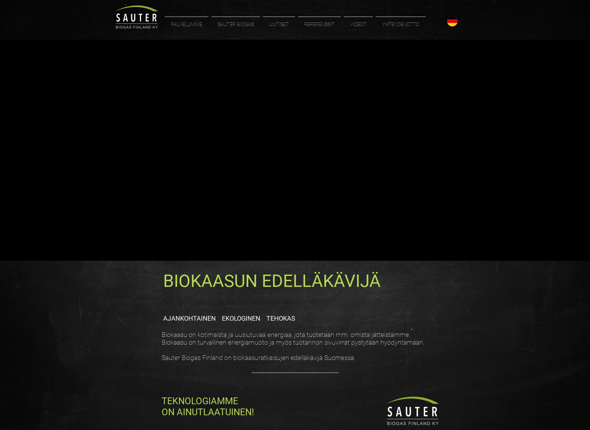Skärmdump för sauter-biogas.fi