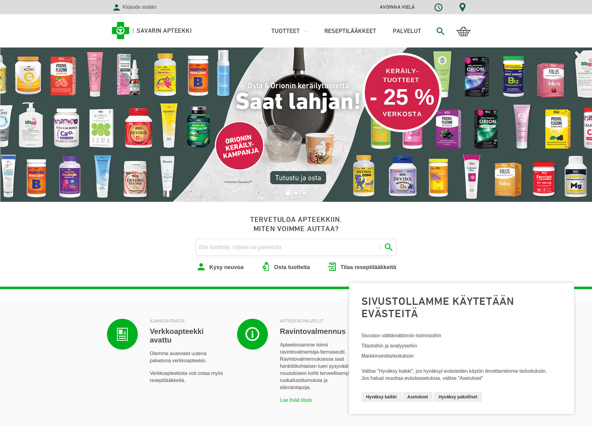 Screenshot for savarinapteekki.fi