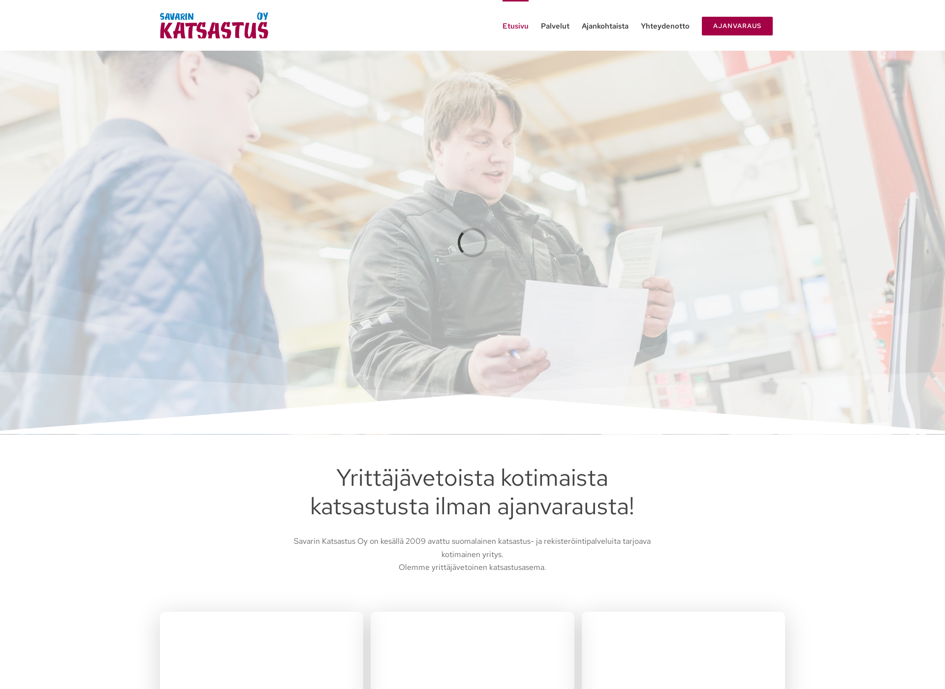 Skärmdump för savarinkatsastus.fi