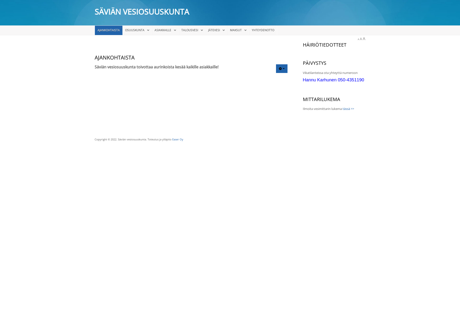 Screenshot for savianvesiosuuskunta.fi