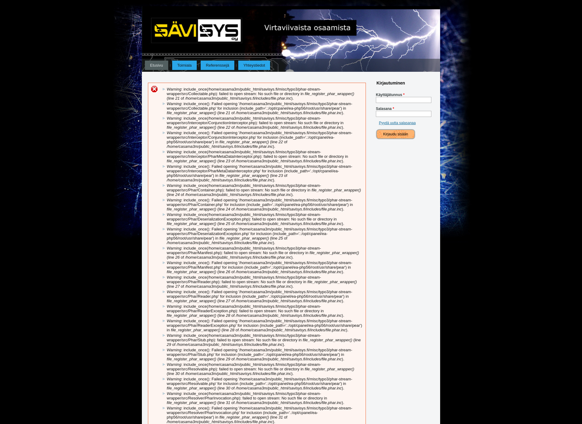Screenshot for savisys.fi