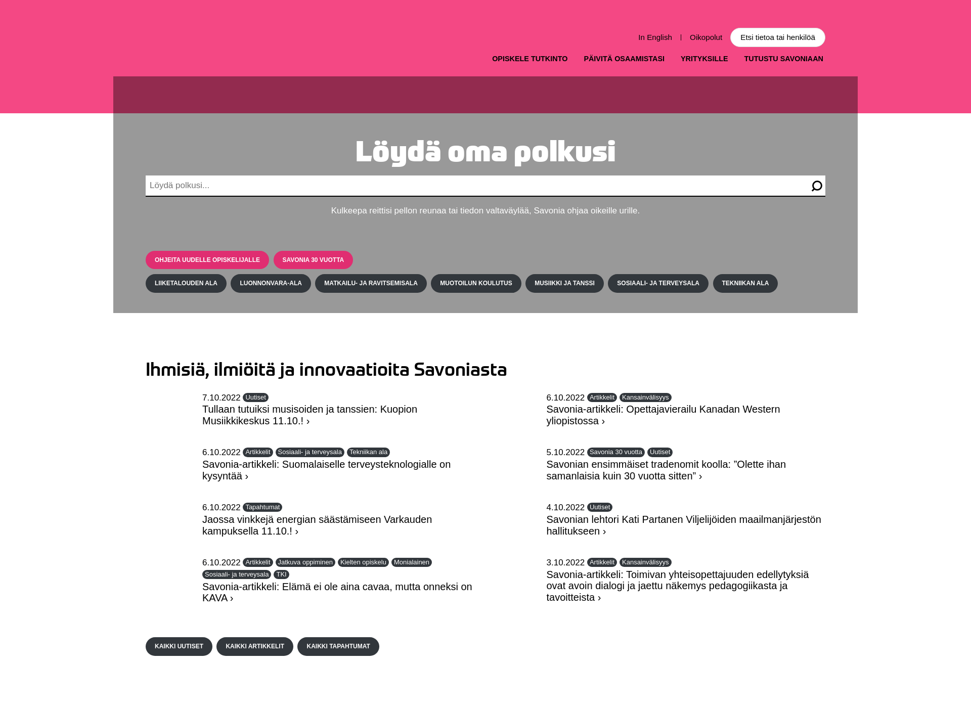 Screenshot for savonia-amk.fi