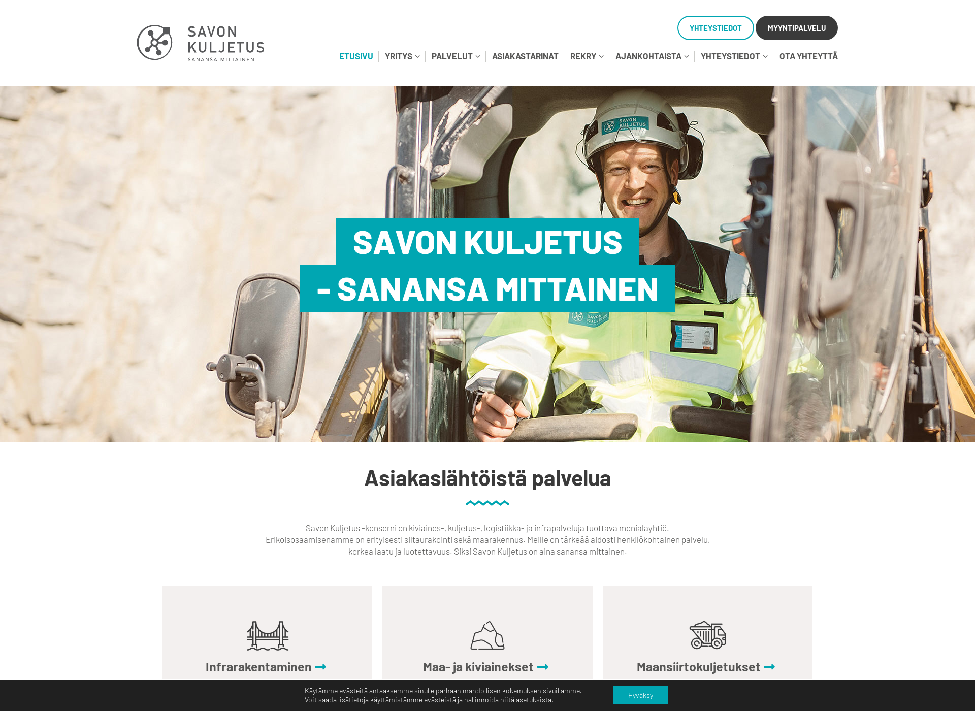 Screenshot for savonkuljetus.fi