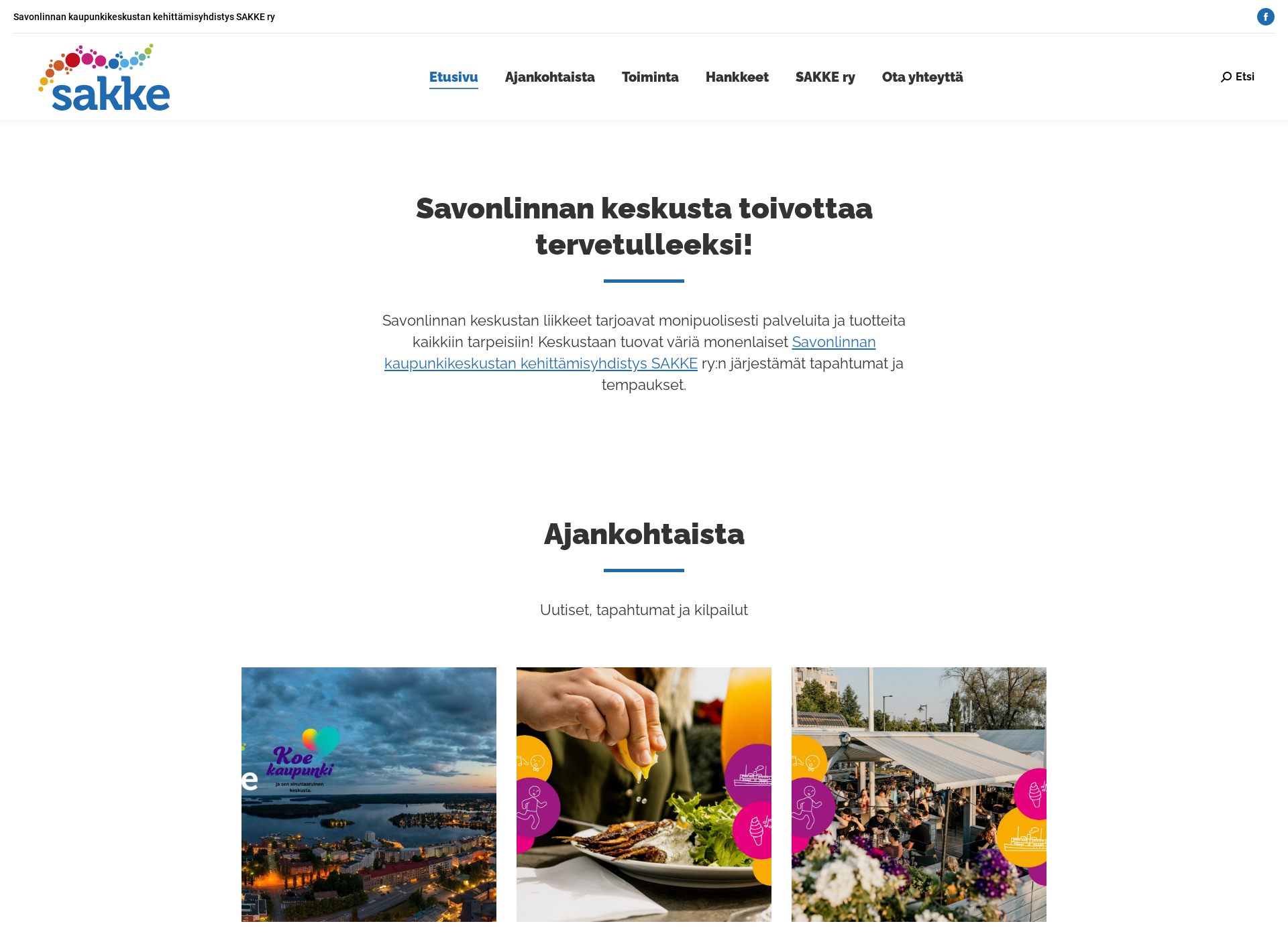 Skärmdump för savonlinnankeskusta.fi