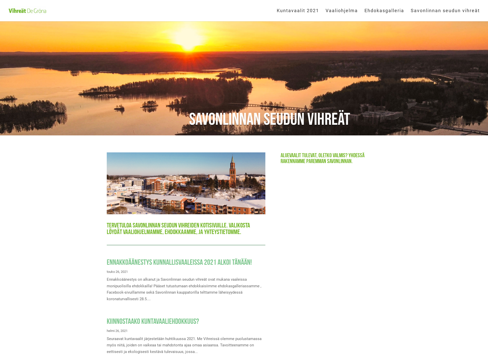 Screenshot for savonlinnanvihreat.fi