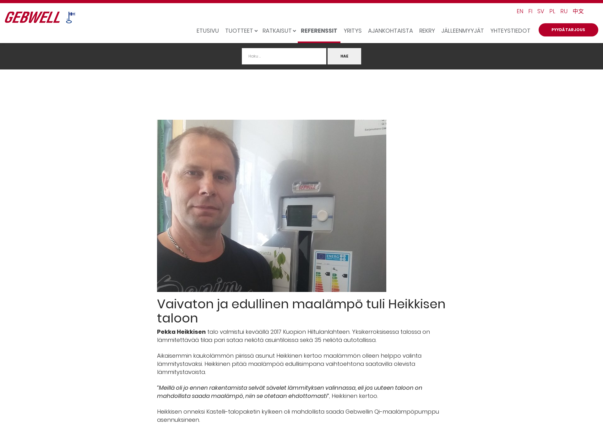 Skärmdump för savonmaalampo.fi